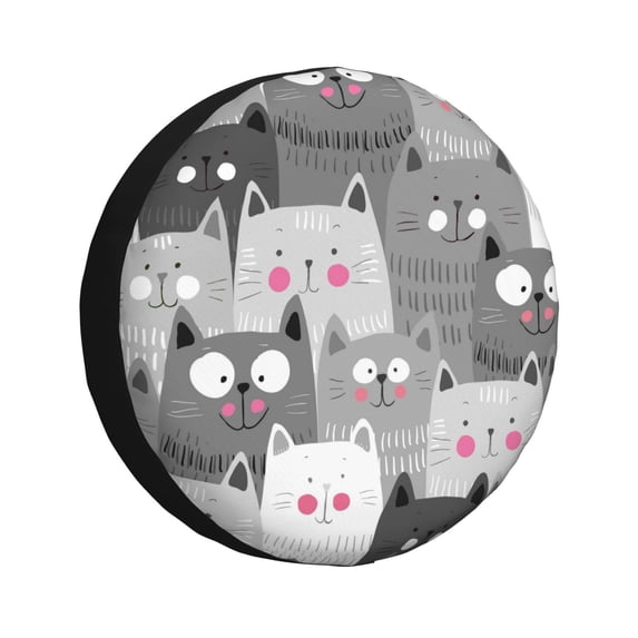 Easygdp Cats Group Wheel Sun Guard, Spare Tire Cover,Universal Trailer Suv Truck Camper Travel,Easy To Install And Remove -16 Inch