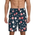 thumbnail image 1 of Easygdp Cherry Blossoms Men's Short Pajama Pants, Sleep Shorts, Household Pants, Casual Pants with Pockets - 4X-Large, 1 of 9