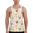 thumbnail image 1 of Easygdp Chicken Family Men's Tank Top, Sleeveless Muscle T Shirts, Breathable, Quick-Dry, Loose for Gym, Running, Fitness - Small, 1 of 9