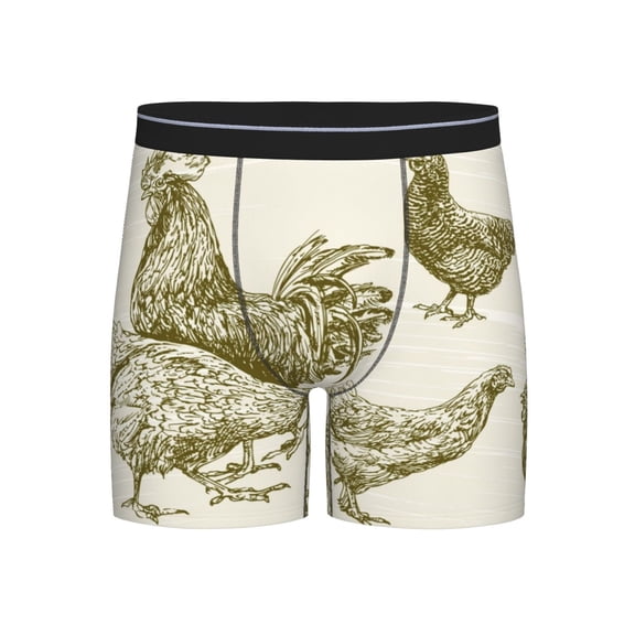 Easygdp Chickens Men's Boxer Briefs Men’s Underwear Boxer Briefs for Men