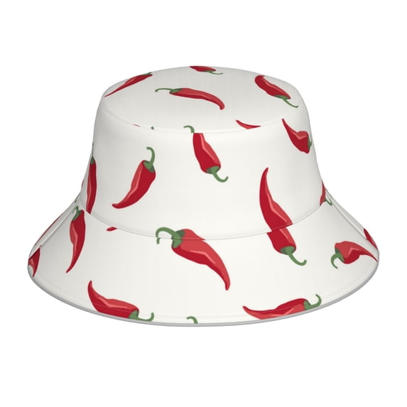 Easygdp Chili Double-Sided Reflective Fisherman Hat for Outdoor and Night Walking, Unisex