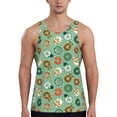 thumbnail image 1 of Easygdp Christmas Donuts Men's Tank Top, Sleeveless Muscle T Shirts, Breathable, Quick-Dry, Loose for Gym, Running, Fitness - Large, 1 of 9