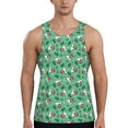 thumbnail image 1 of Easygdp Christmas French Bulldog Men's Tank Top, Sleeveless Muscle T Shirts, Breathable, Quick-Dry, Loose for Gym, Running, Fitness - Large, 1 of 9