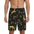 thumbnail image 1 of Easygdp Christmas Gold Deers1 Men's Short Pajama Pants, Sleep Shorts, Household Pants, Casual Pants with Pockets - Small, 1 of 9