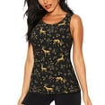 thumbnail image 1 of Easygdp Christmas Gold Deers1 Women's Workout Tank Top, Running Top, Hiking Shirt, Quick-Dry for Running, Yoga, Hiking - Medium, 1 of 9