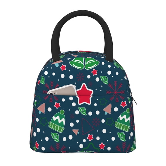 Easygdp Christmas Large Insulated Lunch Bag，Aluminum Lining, Spacious Design, Leakproof, Ideal for Work, Picnics, Travel, and Outdoor Activities-One Size