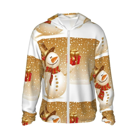 Easygdp Christmas Snowman Gift Lightweight Long Sleeve Sun Shirt Sports long-Sleeved Sun Protective Clothing, Quick Drying Breathable - Small