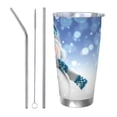 thumbnail image 1 of Easygdp Christmas Snowman In The Snow 20oz Stainless Steel Vacuum Insulated Double Wall Travel Tumbler, Durable Insulated Coffee Mug with Spillproof Lid-Straw Three-piece Set, 1 of 8