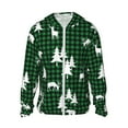 Easygdp Christmas tree green plaid Lightweight Long Sleeve Sun Shirt