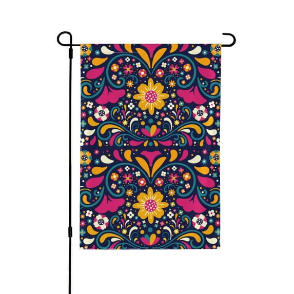 Easygdp Cinco De Mayo Floral Garden Flag Yard Flag Welcome Flag, Double-Sided, Weather Resistant for Outdoor Decor - 28"x40"