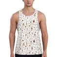 thumbnail image 1 of Easygdp Coffee Men's Tank Top, Sleeveless Muscle T Shirts, Breathable, Quick-Dry, Loose for Gym, Running, Fitness - Large, 1 of 9