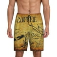 thumbnail image 1 of Easygdp Coffee Vintage Men's Short Pajama Pants, Sleep Shorts, Household Pants, Casual Pants with Pockets - Small, 1 of 9