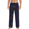 thumbnail image 1 of Easygdp Colored Hearts Men's Pajama Pant, Sleep Elastic Waistband Lounge Pants - X-Large, 1 of 9