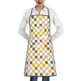 thumbnail image 1 of Easygdp Colorful Checkered 1 Apron Waterdrop Resistant with 2 Pockets,Oil Resistant Cooking Kitchen Chef Apron for Women Men, 1 of 7