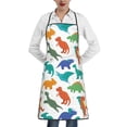 thumbnail image 1 of Easygdp Colorful Dinosaur Apron Waterdrop Resistant with 2 Pockets,Oil Resistant Cooking Kitchen Chef Apron for Women Men, 1 of 7