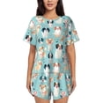 thumbnail image 1 of Easygdp Colorful Dog Women's Pajama Set,Sleepwear with Buttoned Top and Elastic Waist Shorts, Ideal for Lounging, Yoga, Beach, and Casual Wear-X-Large, 1 of 8