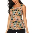 thumbnail image 1 of Easygdp Colorful Dogs Women's Workout Tank Top, Running Top, Hiking Shirt, Quick-Dry for Running, Yoga, Hiking - Large, 1 of 9