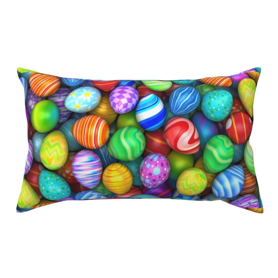Easygdp Colorful Easter Eggs1 Envelope Closure Pillowcase - 20x36in, Queen Pillowcase, Breathable, Stain-Resistant, Wrinkle-Free
