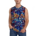 thumbnail image 1 of Easygdp Colorful Fall Leaves Men's Breathable Tank Tops Sleeveless Sporty T Shirts for Basketball, Mountaineering, Bodybuilding -3X-Large, 1 of 8
