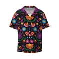 thumbnail image 1 of Easygdp Colorful Floral2 Men's Casual Short-sleeved Shirt with Pocket and Button Suitable for Beach Vacation Leisure - Large, 1 of 7