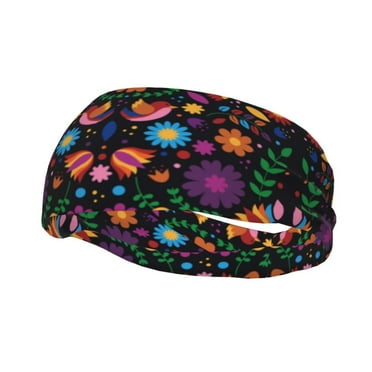 Easygdp Colorful Floral2 Sports Headband Non Slip Headband Unisex for Head Circumference 19.6 - 22.4 inch