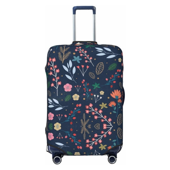 Easygdp Colorful Flowers Print Elastic and Washable Suitcase Protective Cover with Hidden Zipper Fits 18-32 inch Luggage -Small