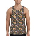 thumbnail image 1 of Easygdp Colorful Flowers with Butterfly Men's Tank Top, Sleeveless Muscle T Shirts, Breathable, Quick-Dry, Loose for Gym, Running, Fitness - 4X-Large, 1 of 9