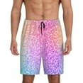 thumbnail image 1 of Easygdp Colorful Glitters Men's Short Pajama Pants, Sleep Shorts, Household Pants, Casual Pants with Pockets - X-Large, 1 of 9