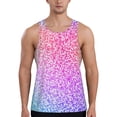 thumbnail image 1 of Easygdp Colorful Glitters Men's Tank Top, Sleeveless Muscle T Shirts, Breathable, Quick-Dry, Loose for Gym, Running, Fitness - Large, 1 of 9