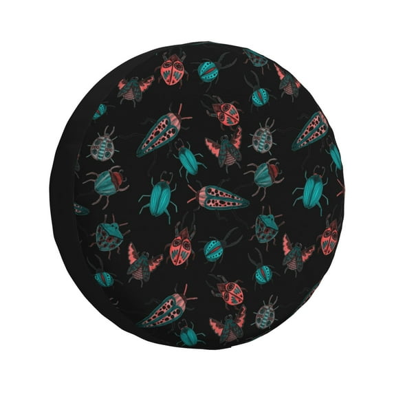 Easygdp Colorful Insect Wheel Cover,Spare Tire Cover,4-17in Spare Tire Cover Universal Fit for Trailer, Car, Truck, SUV, Jeep-14 inch