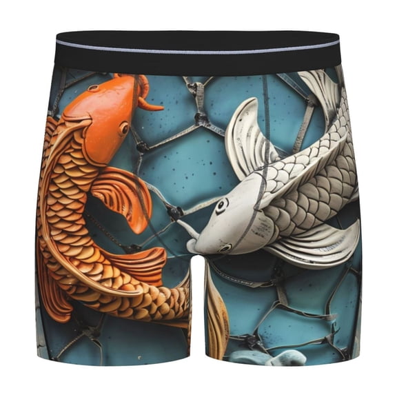 Easygdp Colorful Koi Fish Art Men's Boxer Briefs Men’s Underwear Boxer Briefs for Men