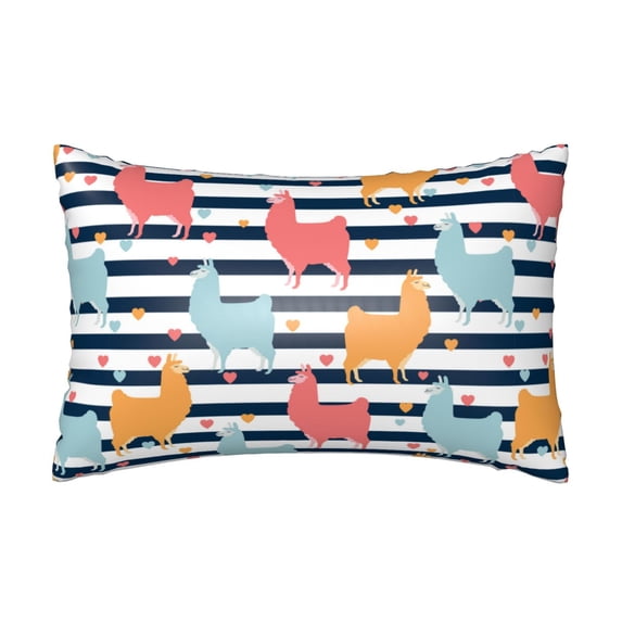 Easygdp Colorful Llama Pillowcase 20×30 inches, Throw Pillowcase with Invisible Zipper for Bedroom, Sofa, Office