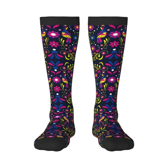 Easygdp Colorful Mexican Soccer Socks Sport Knee High Socks Calf Compression Athletic Socks for Men and Women