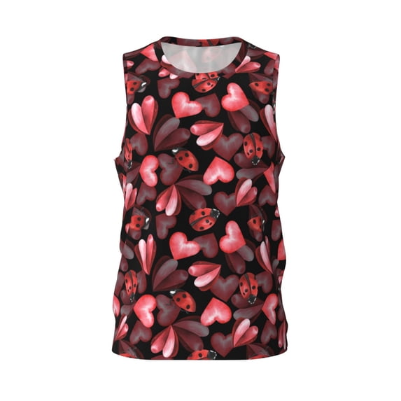 Easygdp Colorful Mushrooms Men's Mesh Basketball Jersey Quick Drying Sleeveless Shirts Fitted Muscle Tank Tops Sport Round Neck T-Shirt - Large