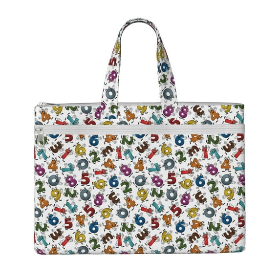 Easygdp Colorful Numbers Canvas Document Bag File Bag Handle Business ...