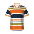 thumbnail image 1 of Easygdp Colorful Pastel Stripes Men's Hawaiian Shirts Print Lapel Short Sleeve for Beach, vacation, party, casual occasions - 3X-Large, 1 of 9