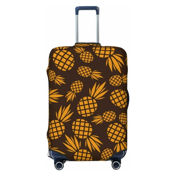 Easygdp Colorful Pineapple Print Elastic and Washable Suitcase Protective Cover with Hidden Zipper Fits 18-32 inch Luggage -Large