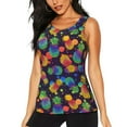 thumbnail image 1 of Easygdp Colorful Pineapples1 Women's Workout Tank Top, Running Top, Hiking Shirt, Quick-Dry for Running, Yoga, Hiking - XX-Large, 1 of 9
