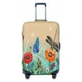 thumbnail image 1 of Easygdp Colorful Plants And Insects Print Elastic and Washable Suitcase Protective Cover with Hidden Zipper Fits 18-32 inch Luggage -Medium, 1 of 9