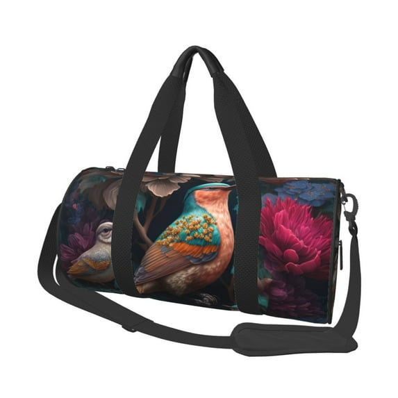 Easygdp Colorful Rose Bird Travel Duffle Bag,Carry on Bag Travel Bags Gym Bag Carry On Luggage Bags