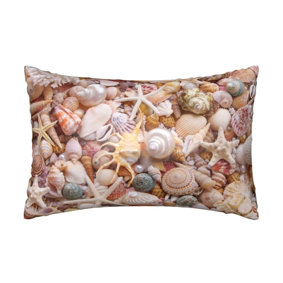 Easygdp Colorful Seashells Pillowcase 20×30 inches, Throw Pillowcase with Invisible Zipper for Bedroom, Sofa, Office