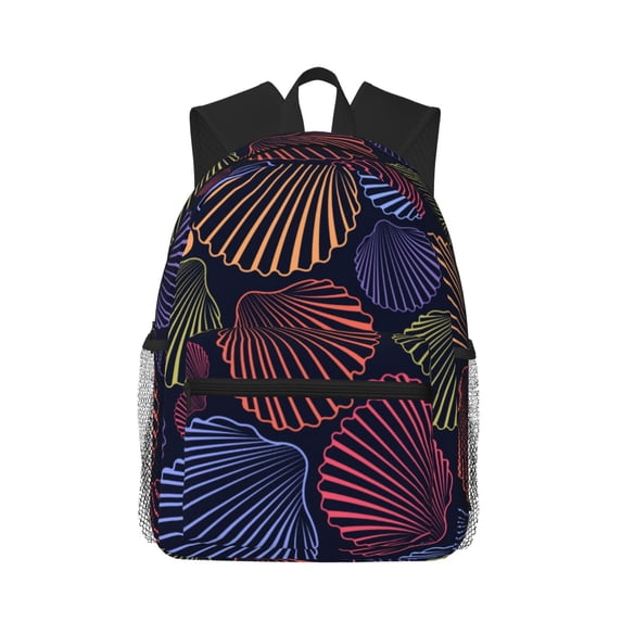 Easygdp Colorful Shells Casual Laptop Backpack, Large Capacity Schoolpack for School, Travel, Business