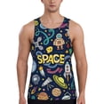 thumbnail image 1 of Easygdp Colorful Space Men's Tank Top, Sleeveless Muscle T Shirts, Breathable, Quick-Dry, Loose for Gym, Running, Fitness - 4X-Large, 1 of 9
