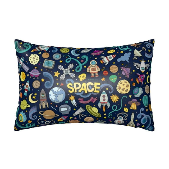 Easygdp Colorful Space Pillowcase 20×30 inches, Throw Pillowcase with Invisible Zipper for Bedroom, Sofa, Office