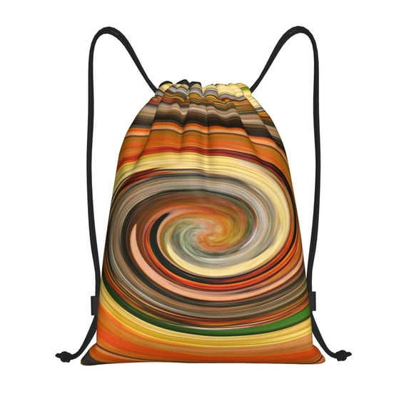 Easygdp Colorful Swirl Drawstring Backpack, Beach Sackpack, Travel Sackpack Lightweight for Sports, Gym, Travel, Swimming - Small