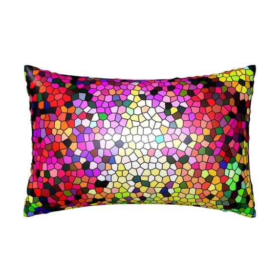 Easygdp Colorful Tie Dye Stained Glass 3 Pillowcase 20×30 inches, Throw Pillowcase with Invisible Zipper for Bedroom, Sofa, Office