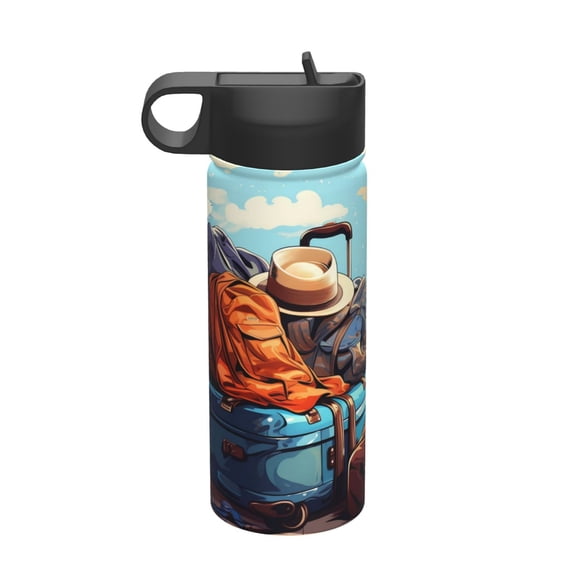 Easygdp Colorful Travel Luggage Gear 18oz Sports Insulated Kettle With Straw Insulated Water Bottle For Running Hiking Cycling Climbing Man'S Womens Sports Water Bottle