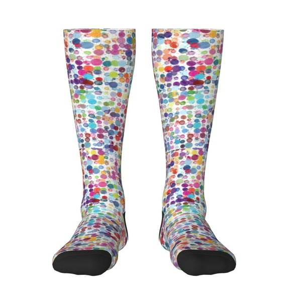 Easygdp Colorful Watercolor Dots Fashionable Adult Sockings&Sports Sockings&Breathable Sockings, Non-Pilling,Contrasting Color Design