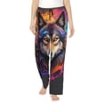 thumbnail image 1 of Easygdp Colorful Wolf Head Women's Drawstring Pajama Pants | Lounge Joggers Sweatpants | Comfy Sleepwear | Yoga Pants-X-Large, 1 of 6