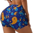 thumbnail image 1 of Easygdp Colorful Yin Yang Yoga Shorts with Pockets for Women,Women's Biker Shorts Workout Gym Running Volleyball,Tummy Control-X-Large, 1 of 8